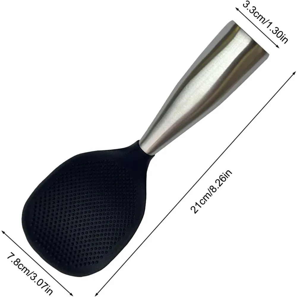 Cuillère en silicone à manche inox, qualité alimentaire, antiadhésive et résistante à la chaleur 6