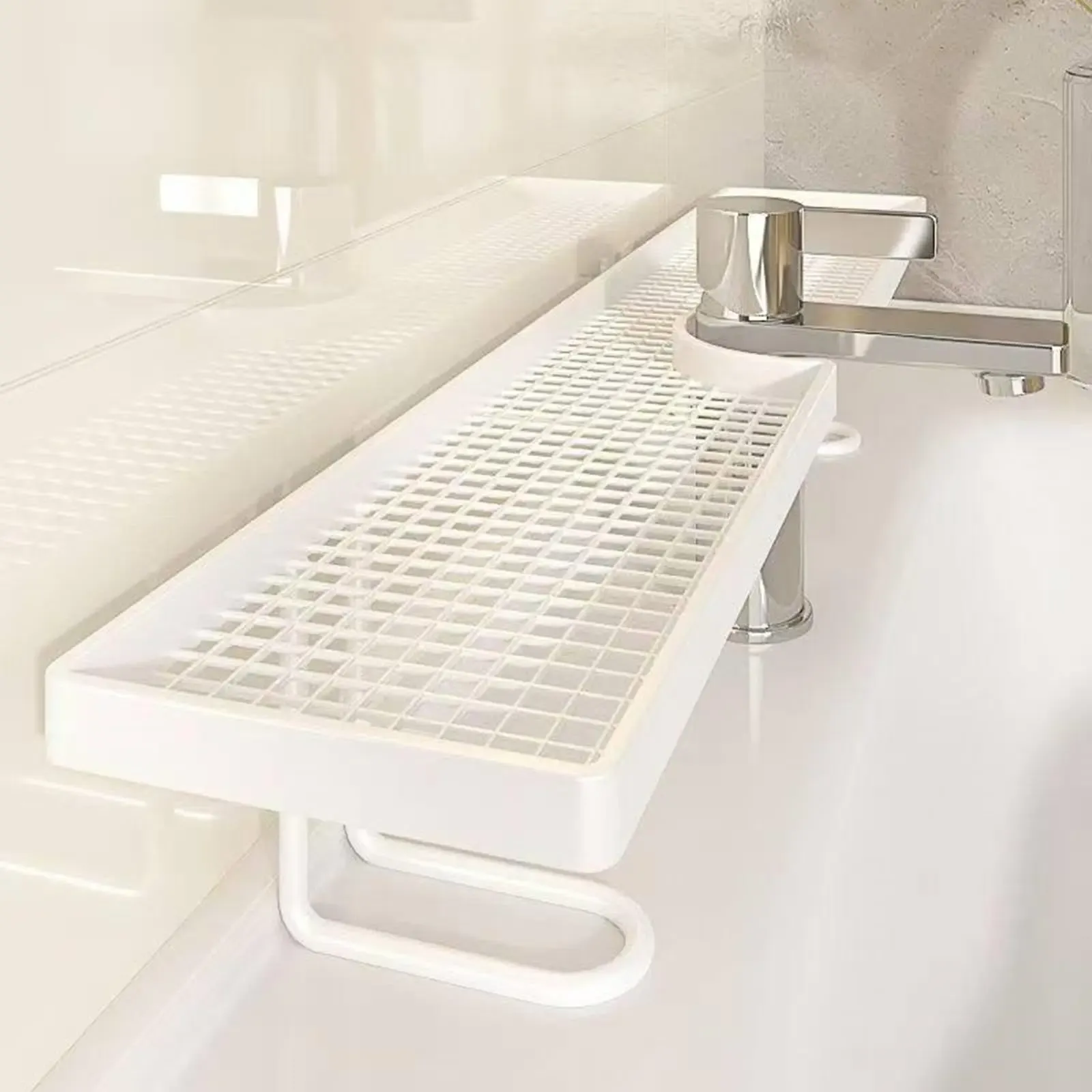 Égouttoir d'évier autoportant en acier au carbone, sans perçage, étagère de rangement pour robinet, drainage facile, nouveau modèle 8