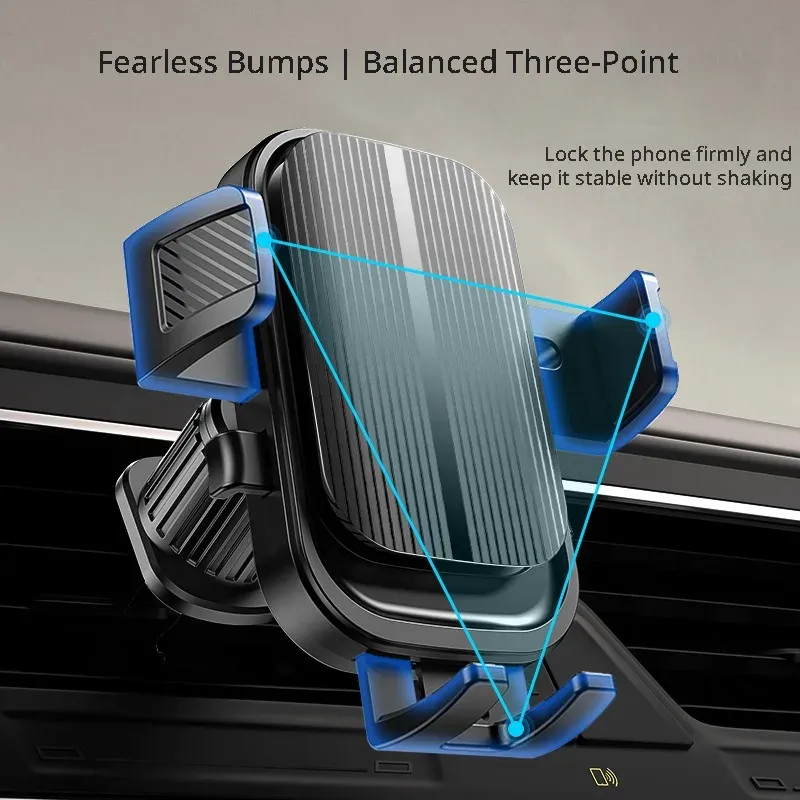Support de téléphone flexible pour voiture à verrouillage automatique, compatible iPhone et la plupart des smartphones 3
