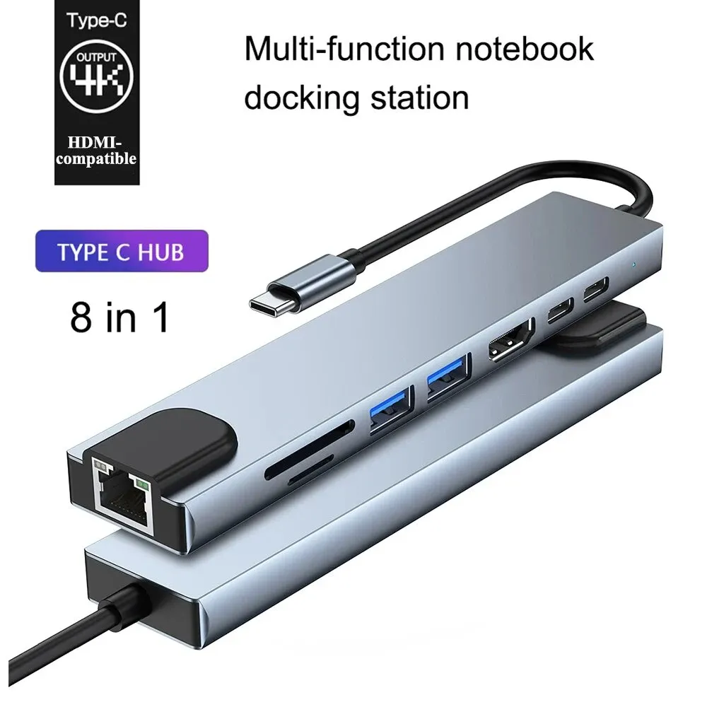 Station d'accueil USB-C multifonction en aluminium
