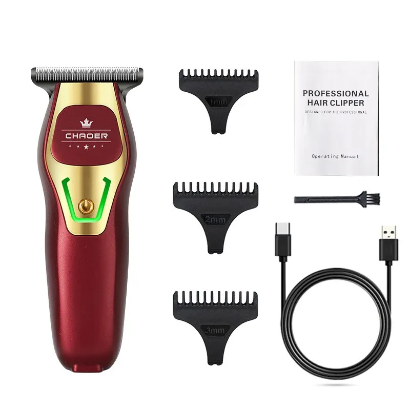 Tondeuse à cheveux professionnelle pour homme, rechargeable, lame électrique 0 mm, tondeuse à barbe et rasoir 8