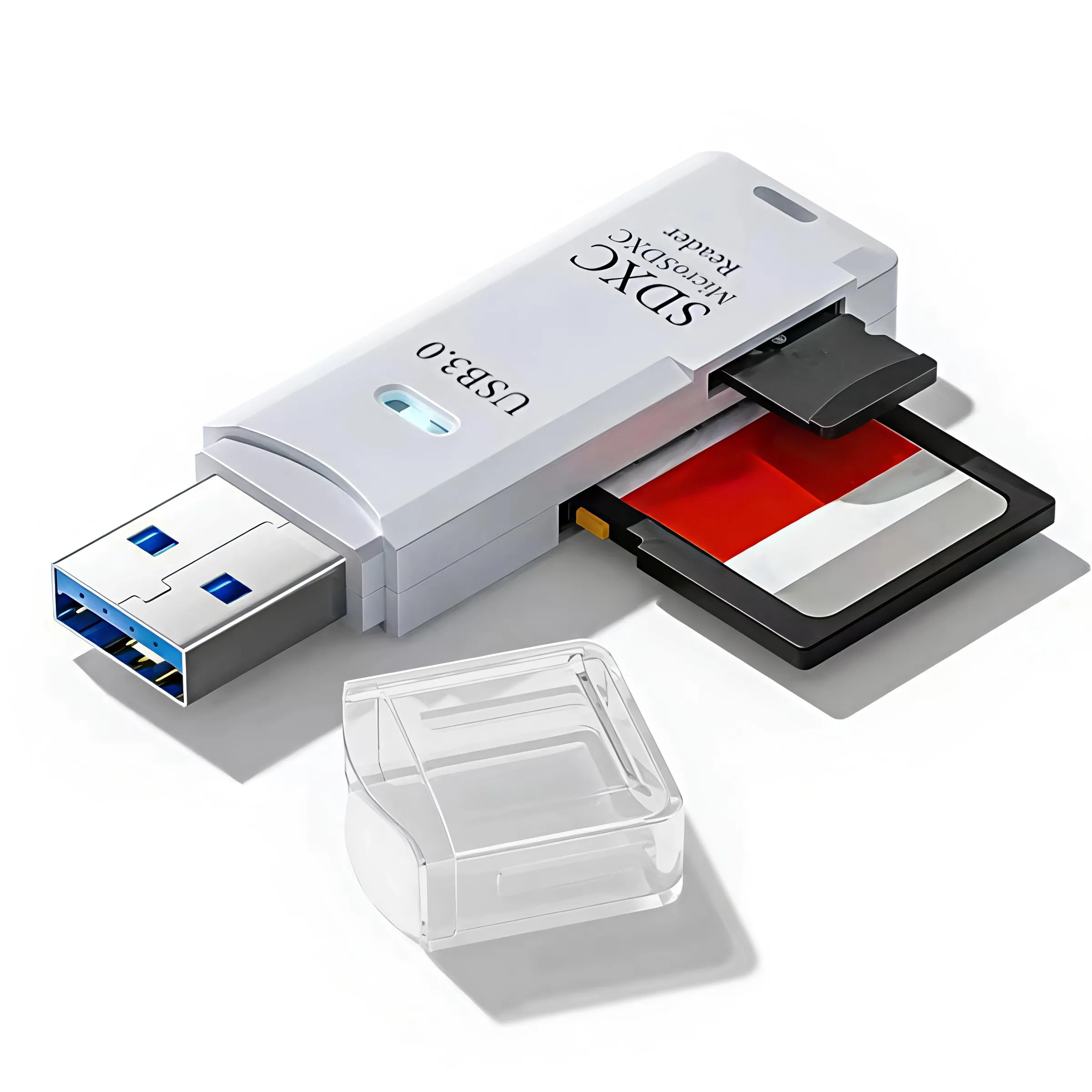 Lecteur de cartes USB 3.0 2 en 1, lecteur de cartes micro TF et SD, adaptateur USB haute vitesse pour PC et ordinateur portable