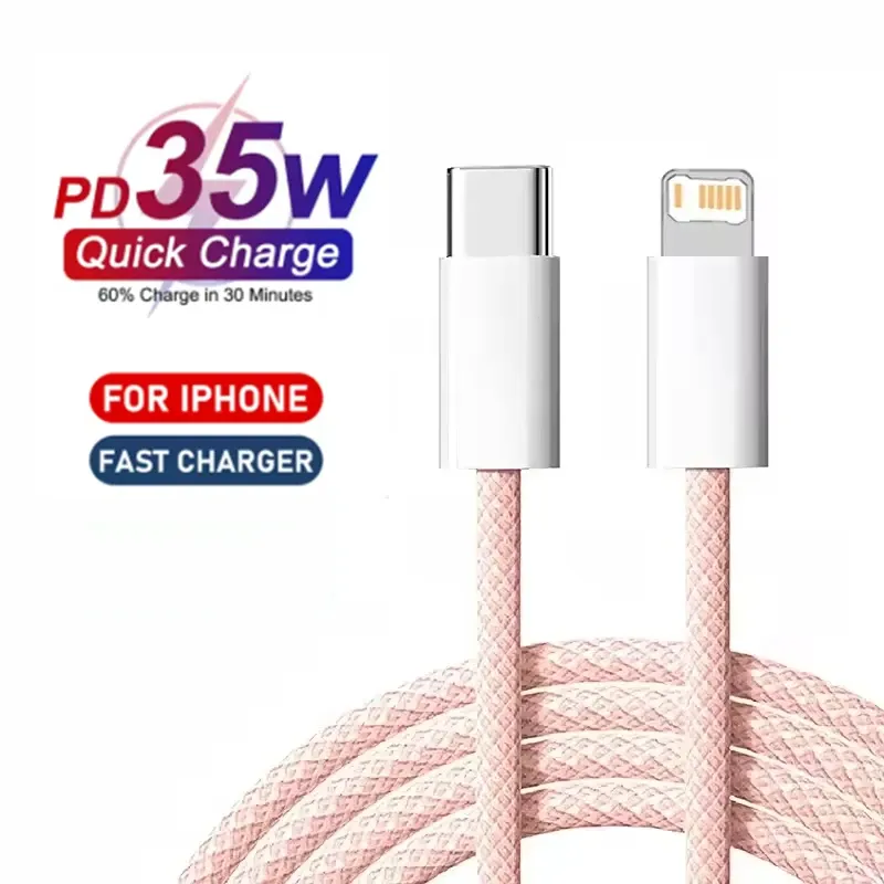 Câble de charge rapide tressé pour iPhone, vue d'ensemble