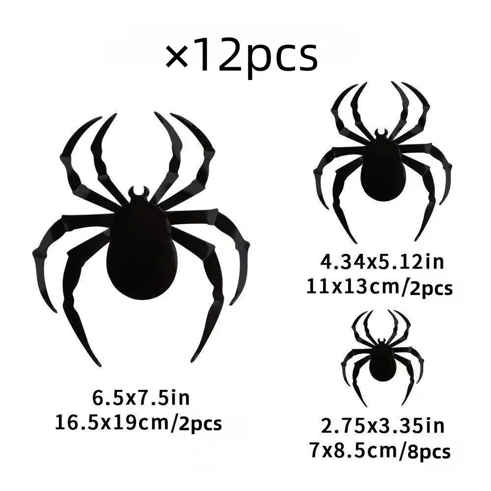 Ensemble de 12 stickers muraux 3D chauve-souris pour décoration d'Halloween, à placer sur meubles, fenêtres et extérieur 6