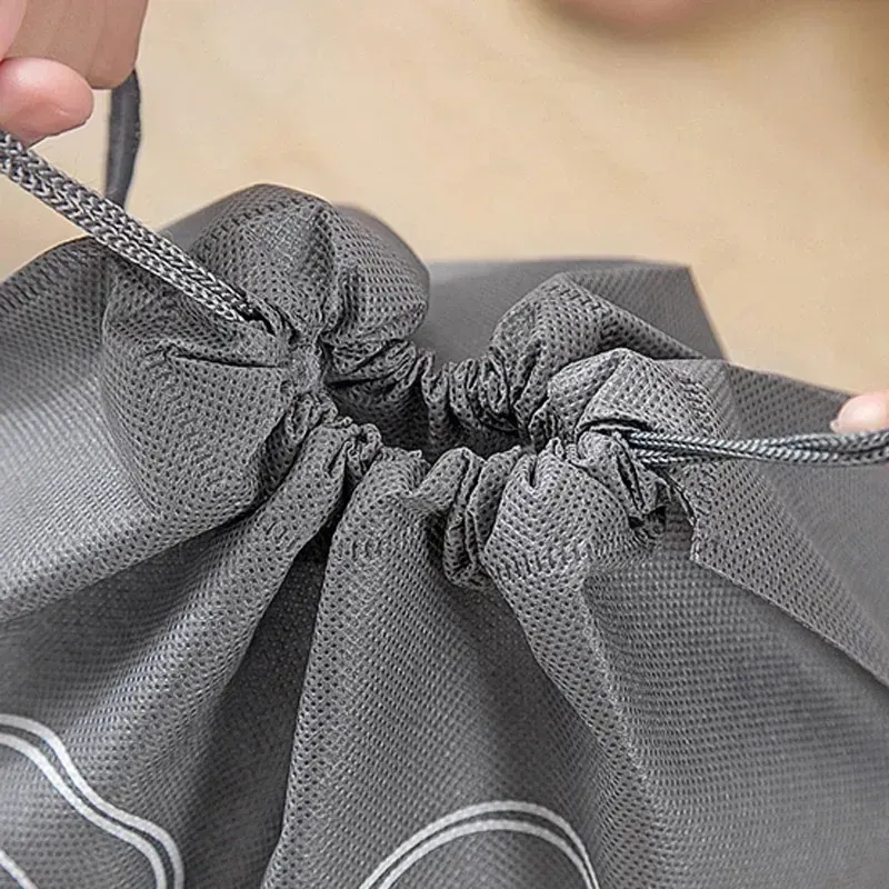 Sacs de rangement pour chaussures, lot de 10, sacs de rangement non tissés, housse de penderie portable pour voyage, pochette étanche pour vêtements, sac suspendu transparent 5