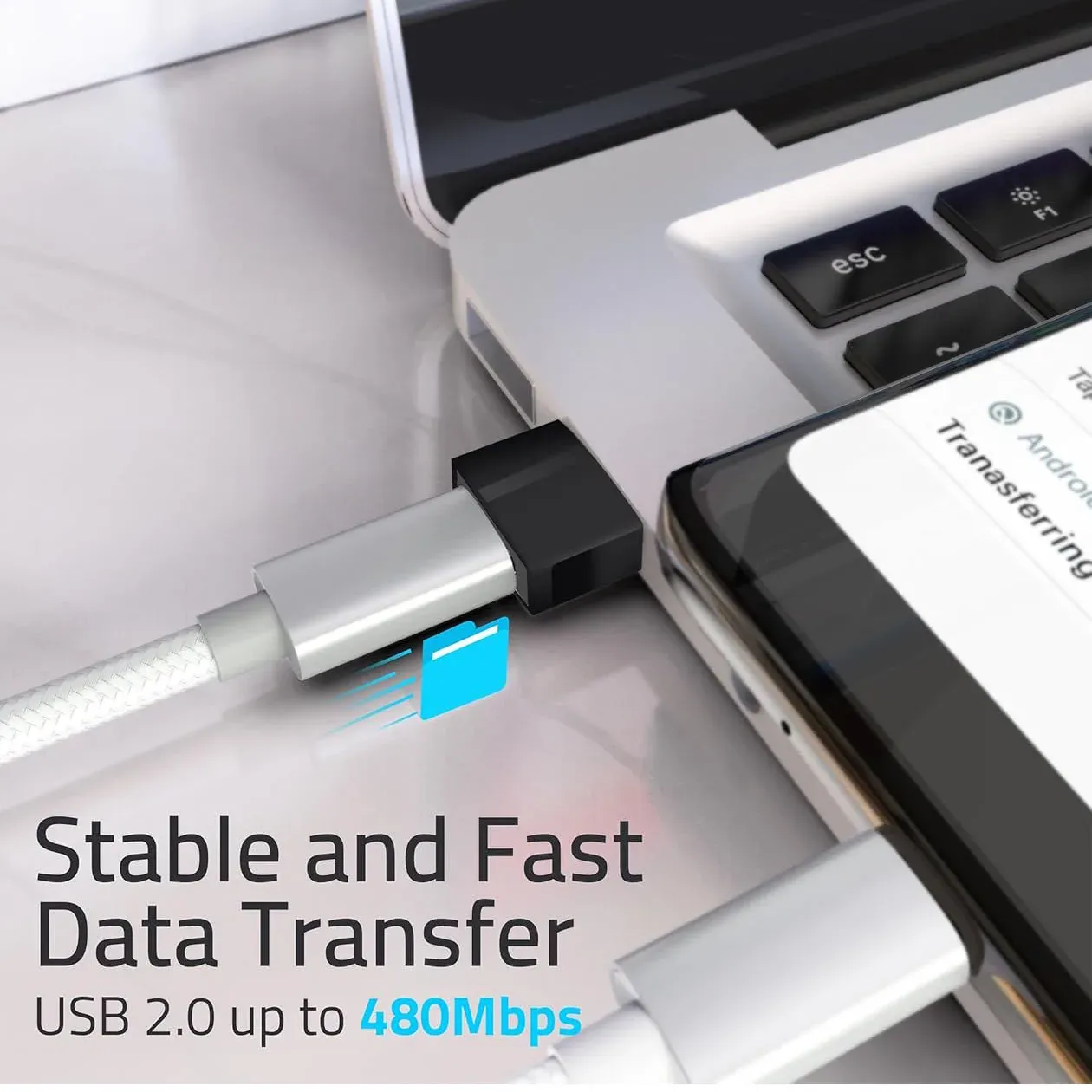 Détail du connecteur et de la finition de l'adaptateur