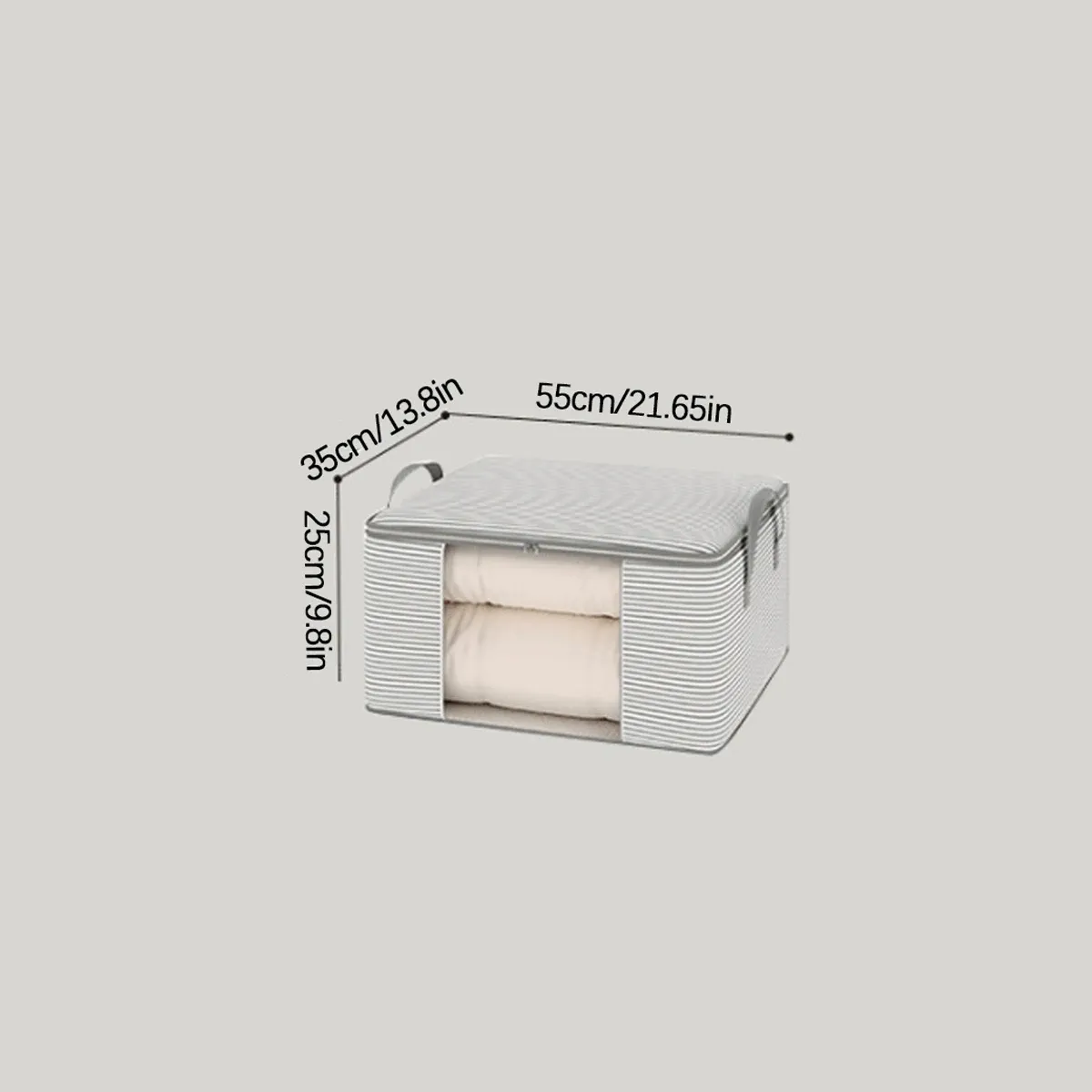Boîte de rangement transparente de grande capacité, organisateur portable pour vêtements avec poignées, conteneur pliable anti-poussière à fermeture éclair pour couette 7