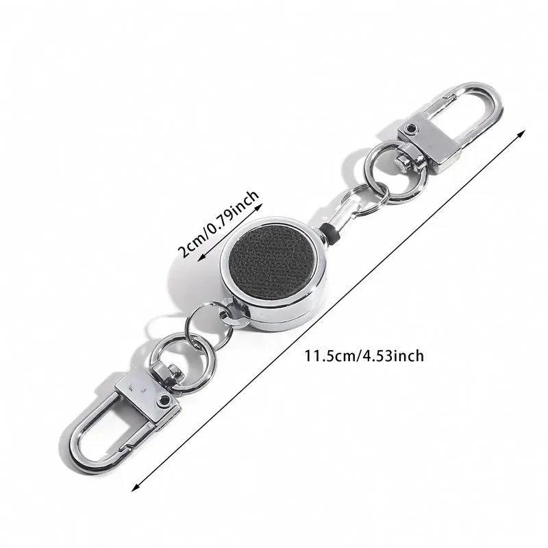 Bobine rétractable à clip pour badge d'identité, avec cordon, porte-clés et pince ceinture 6