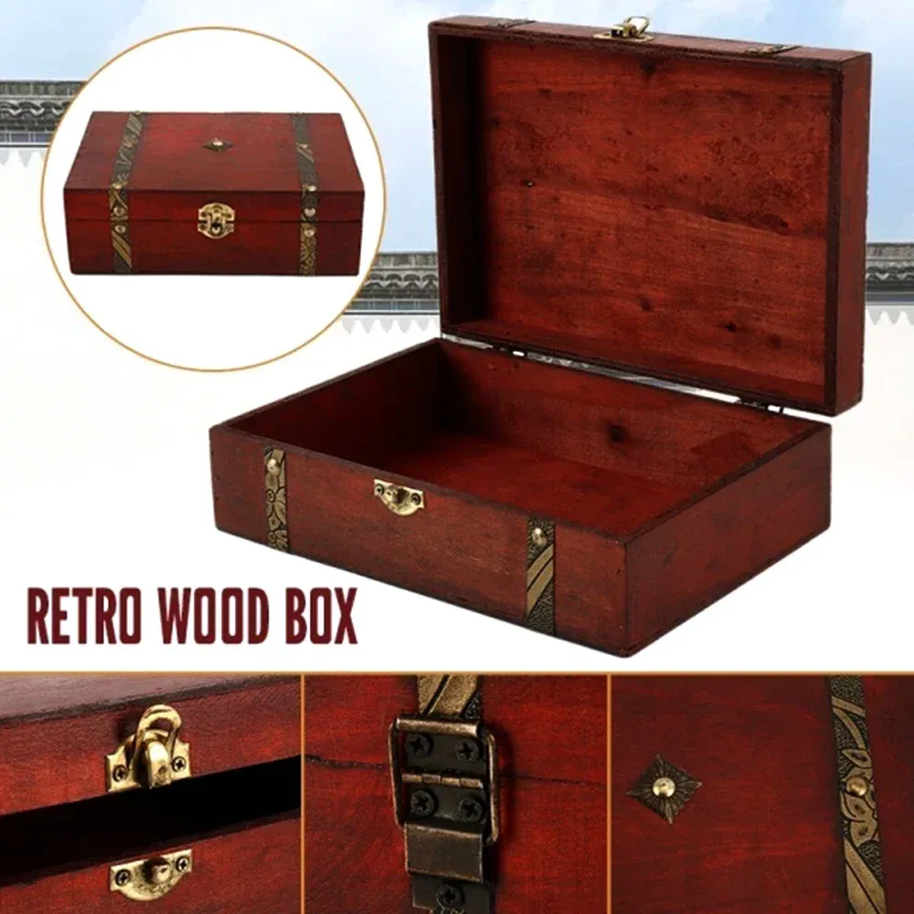 Boîte en bois rétro au design vintage