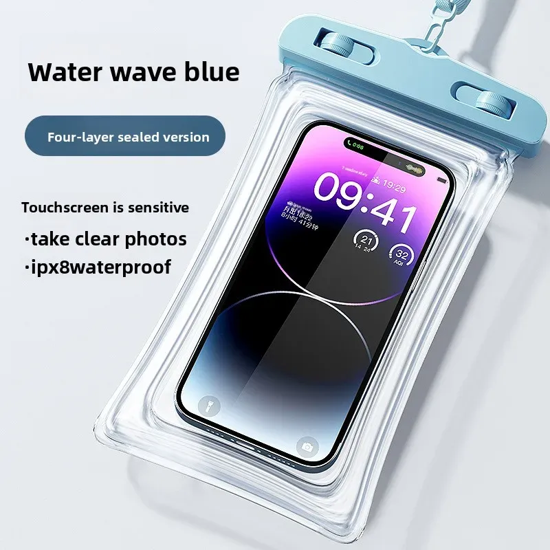 Pochette étanche pour téléphone à écran tactile avec tour de cou, idéale pour la natation, la plongée et le rafting 4