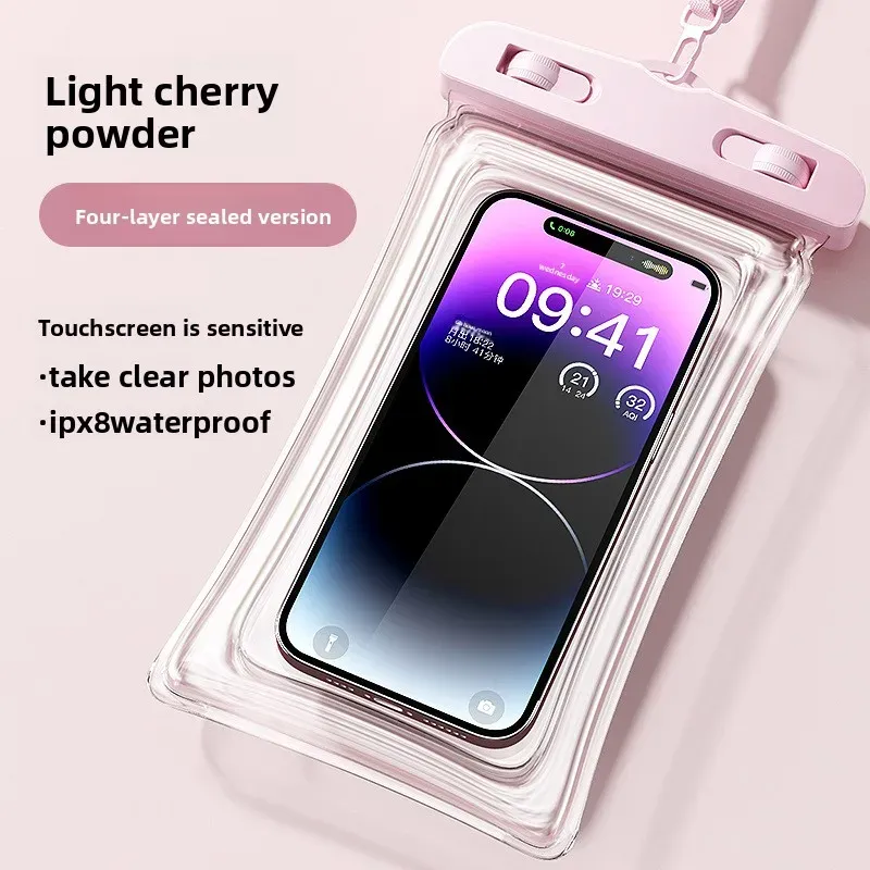 Pochette étanche pour téléphone à écran tactile avec tour de cou, idéale pour la natation, la plongée et le rafting 9