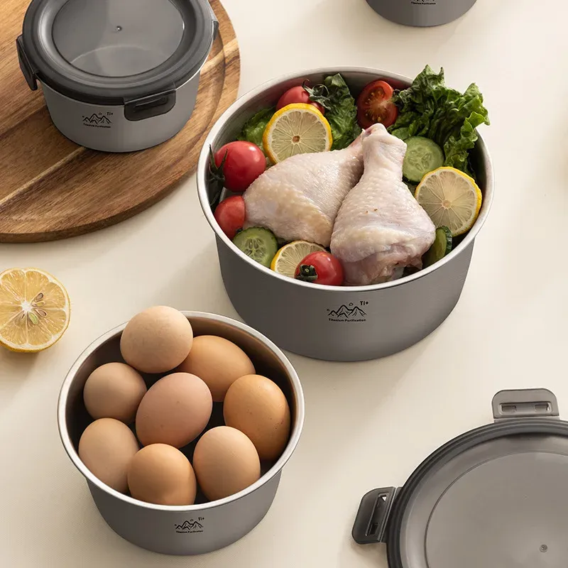 Boîte bento ronde pour camping, 300 à 1100 ml, contenant de conservation des aliments frais avec couvercle hermétique, adaptée à la congélation et au réchauffage, facile à nettoyer 5