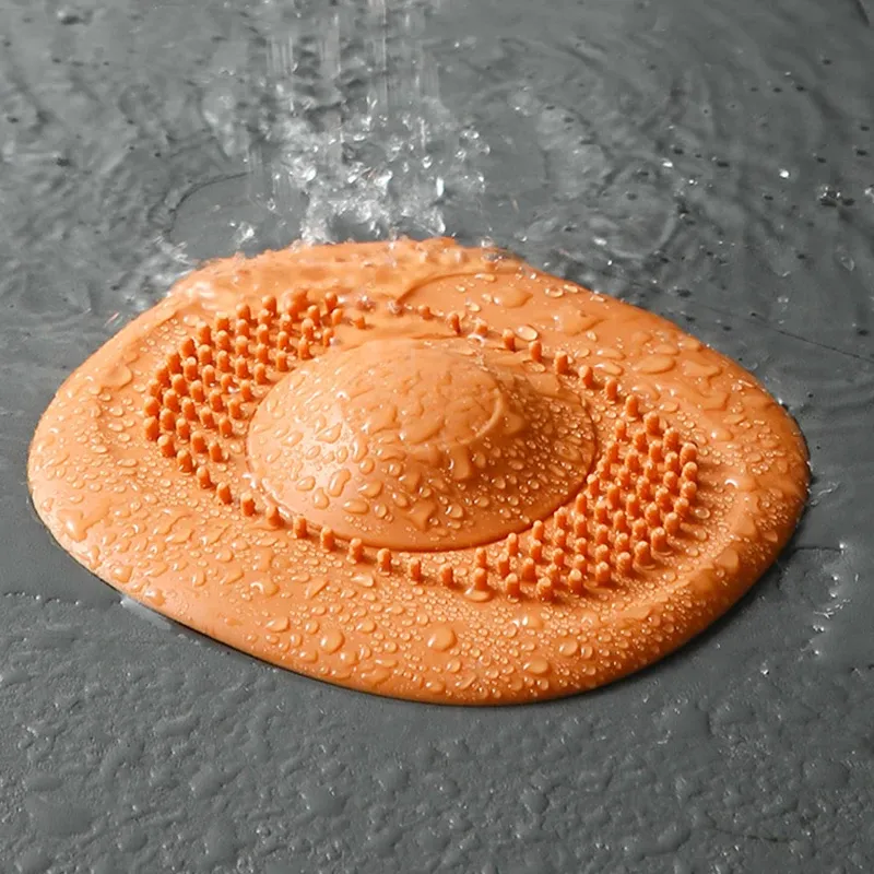Bouchon attrape-cheveux pour salle de bain, lot de 2, couvercle de vidange de douche avec filtre anti-odeurs et anti-colmatage, bouchon d'évier de cuisine, filtre de vidange 3