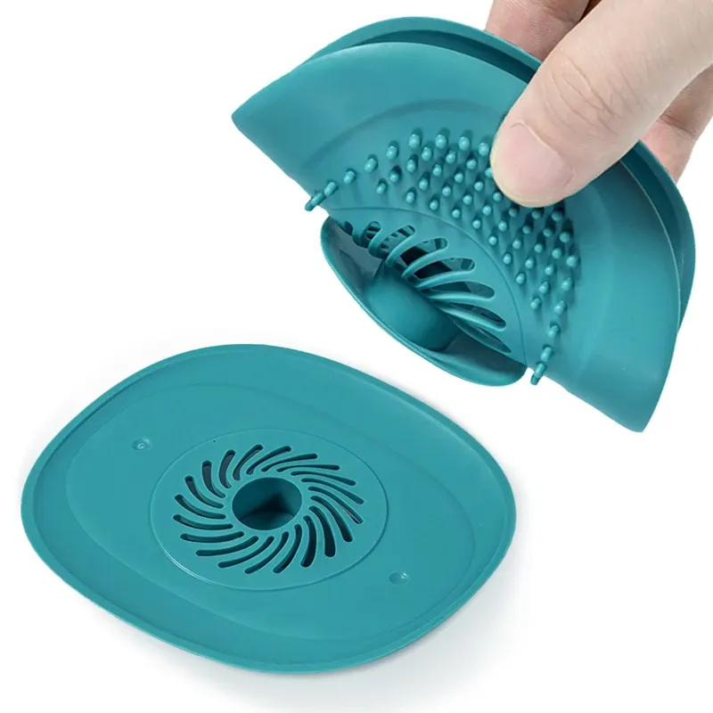 Bouchon attrape-cheveux pour salle de bain, lot de 2, couvercle de vidange de douche avec filtre anti-odeurs et anti-colmatage, bouchon d'évier de cuisine, filtre de vidange 6