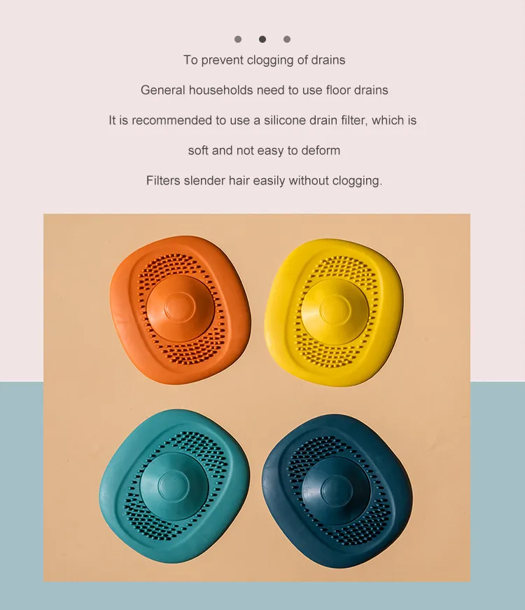 Détail du bouchon attrape-cheveux en silicone