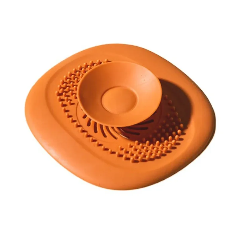 Bouchon attrape-cheveux pour salle de bain, lot de 2, couvercle de vidange de douche avec filtre anti-odeurs et anti-colmatage, bouchon d'évier de cuisine, filtre de vidange 7