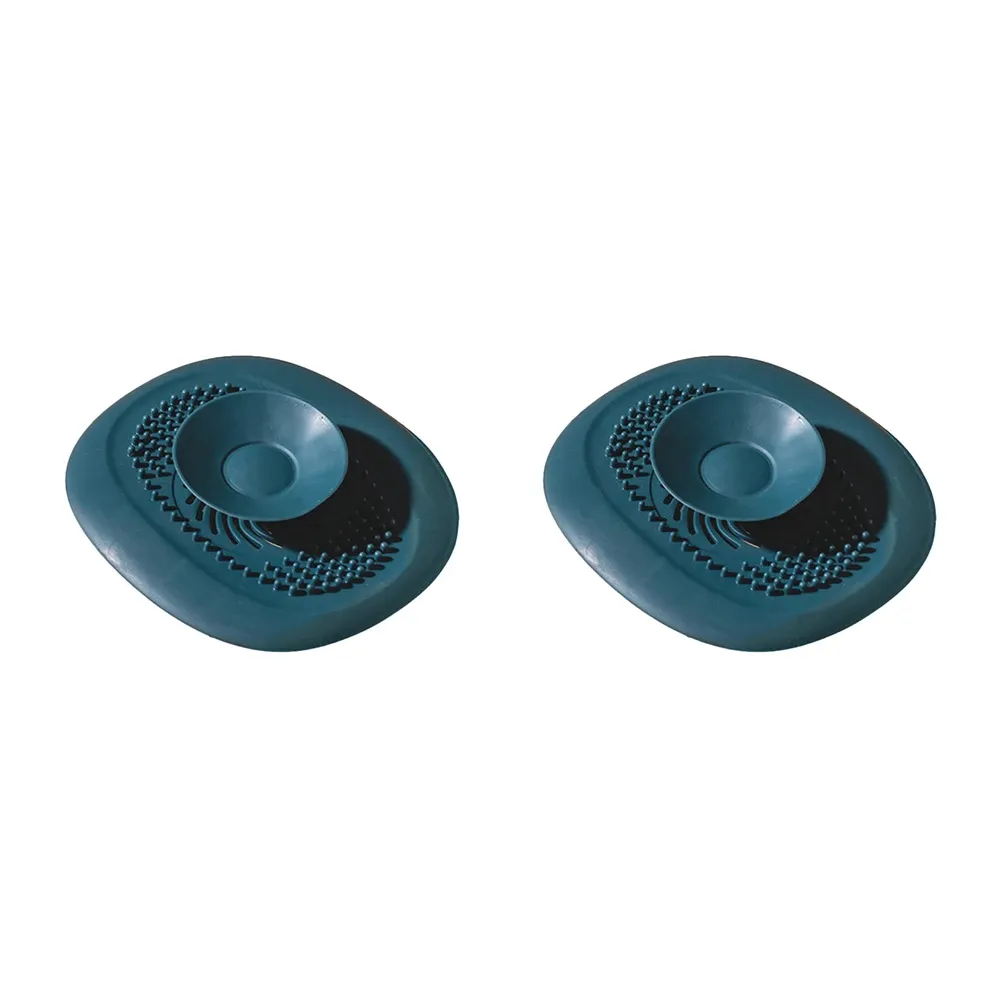Bouchon attrape-cheveux pour salle de bain, lot de 2, couvercle de vidange de douche avec filtre anti-odeurs et anti-colmatage, bouchon d'évier de cuisine, filtre de vidange 9