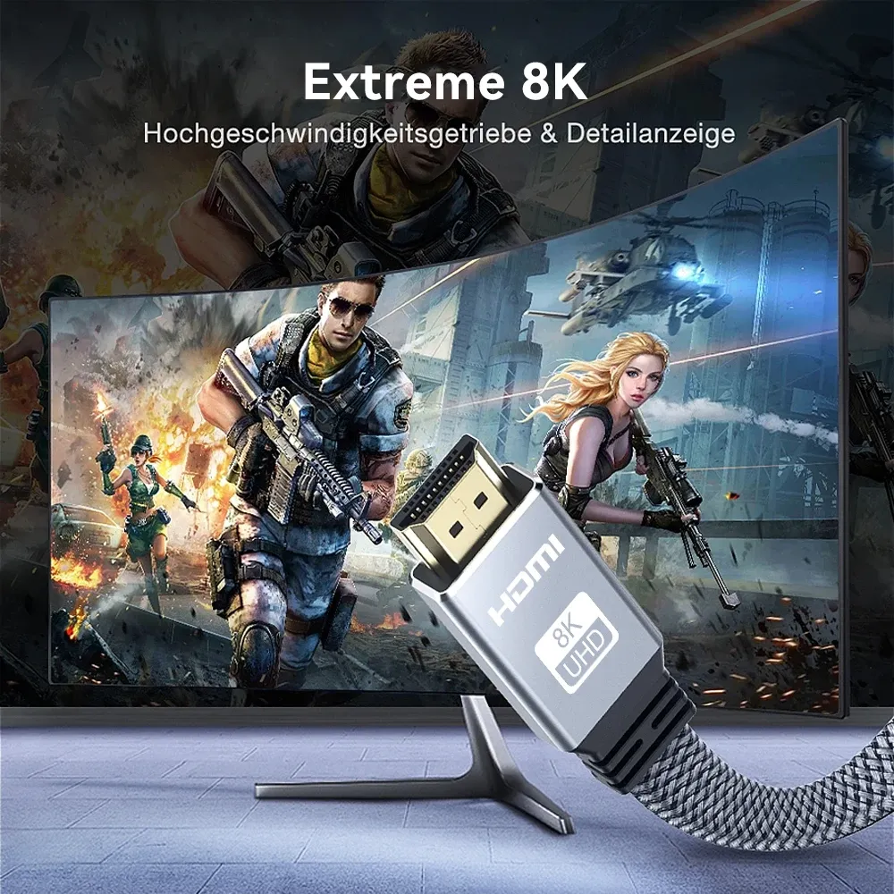 Câble HDMI plat MIZIQIER dans un intérieur