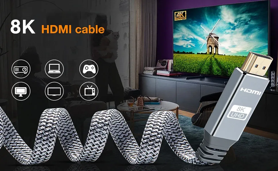 Détail du câble HDMI plat MIZIQIER