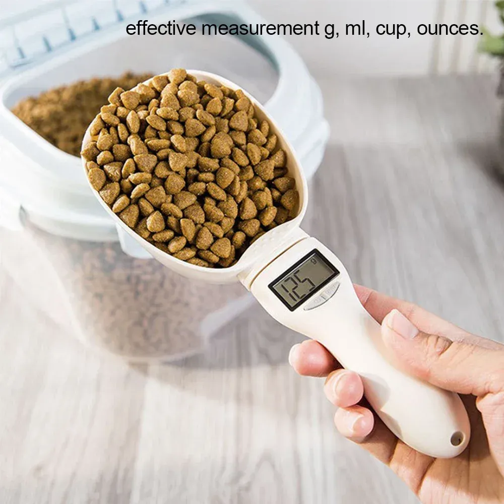Cuillère doseuse électronique pour aliments pour chiens et chats, avec écran LED