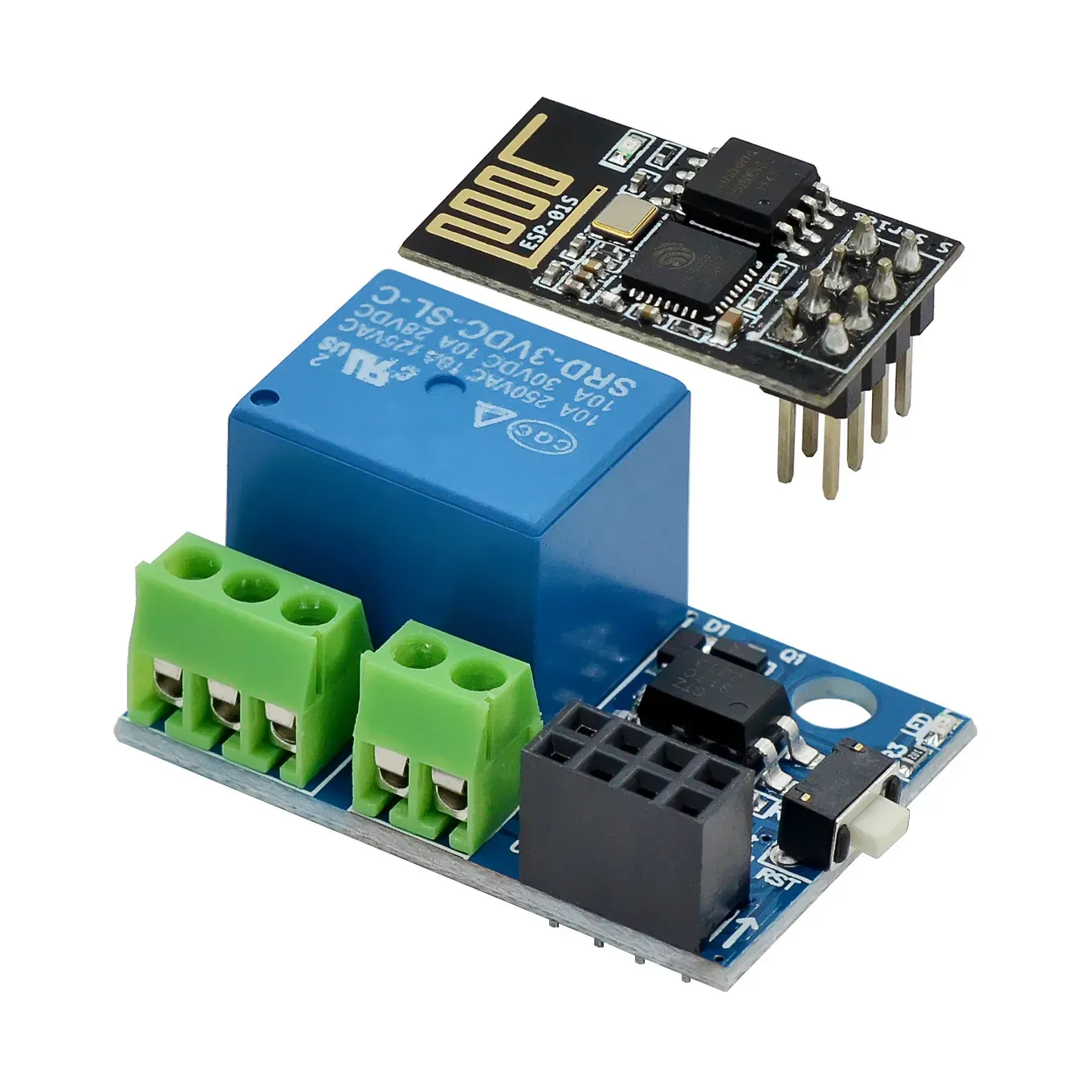 Module relais WiFi ESP8266 ESP-01S 5 V, commutateur à distance pour maison connectée, compatible application smartphone et Arduino 2