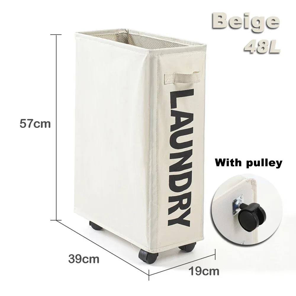 Panier à linge pliable avec roulettes, boîte de rangement pour vêtements et articles de yoga, accessoires de salle de bains 8