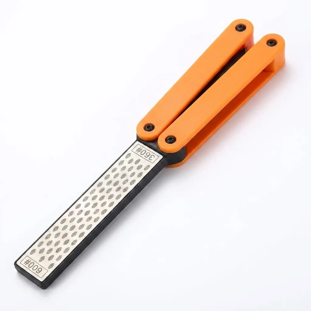 Aiguiseur de couteau de poche pliable avec pierre diamantée double face pour usage extérieur 5