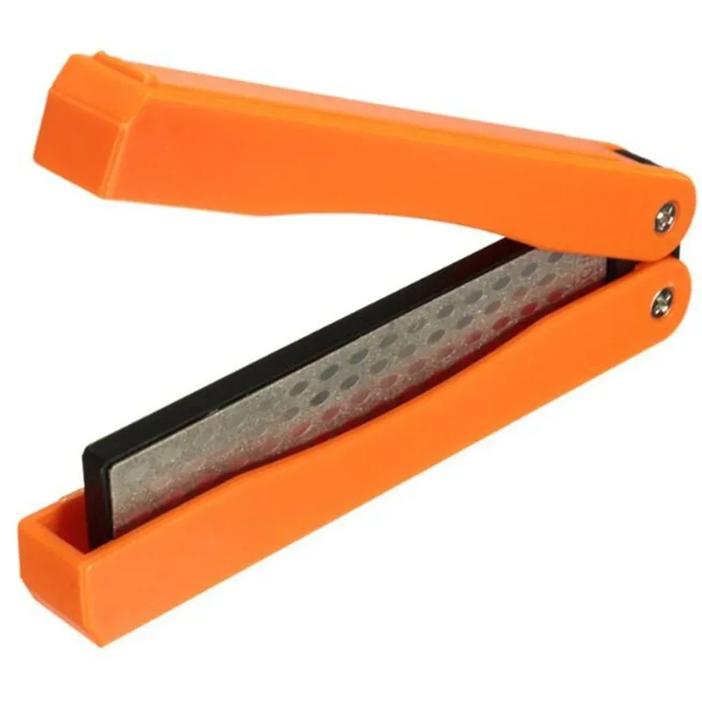 Aiguiseur de couteau de poche pliable avec pierre diamantée double face pour usage extérieur 6