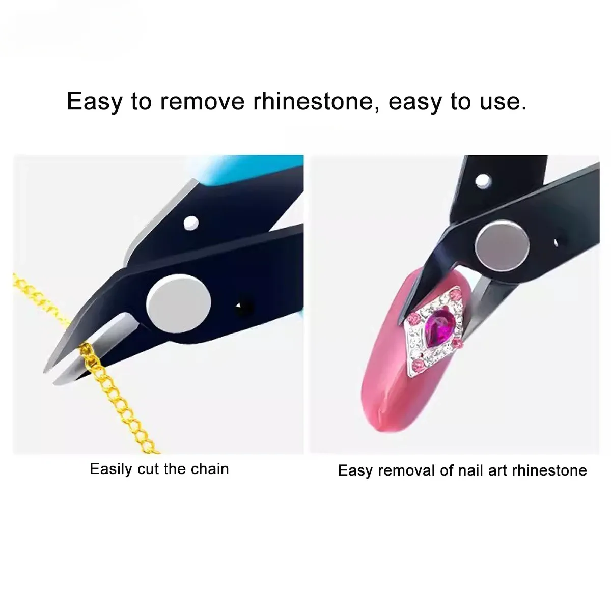 Ciseaux professionnels à ongles avec chaîne métallique, coupe-ongles robuste 6