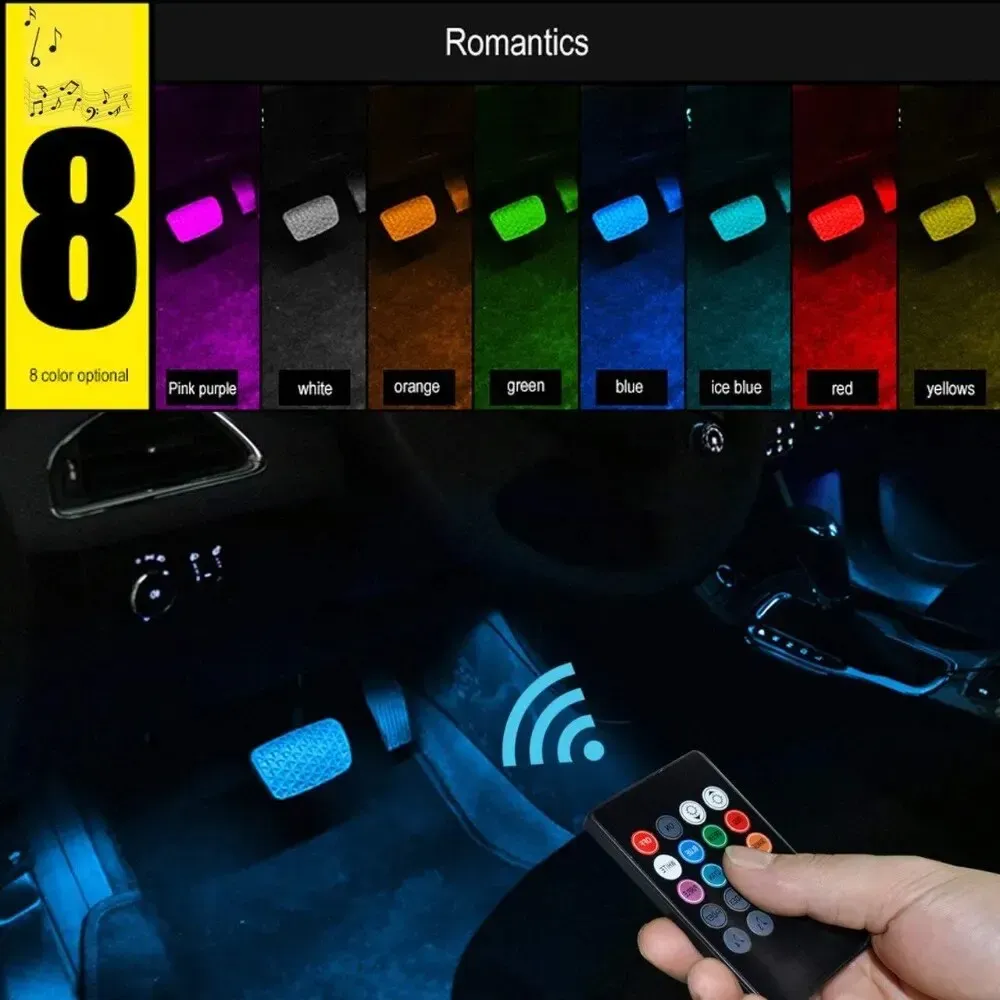 Bande LED RGB universelle pour habitacle de voiture, 8 couleurs d'ambiance, compatible SUV et 4x4 4