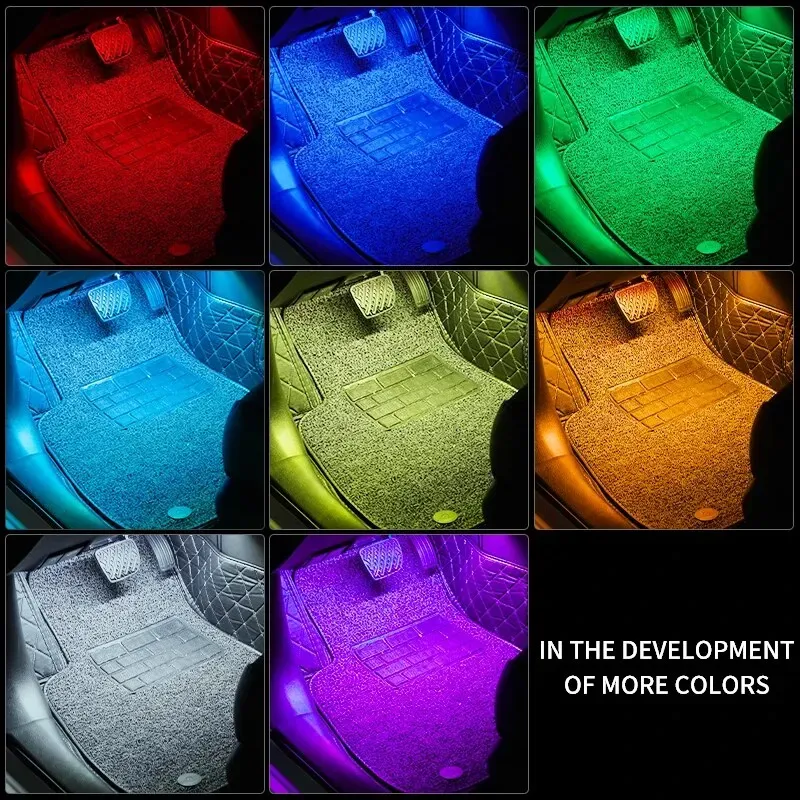 Bande LED RGB universelle pour habitacle de voiture, 8 couleurs d'ambiance, compatible SUV et 4x4 5
