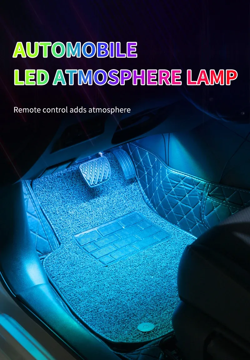 Lumières d'ambiance RGB pour voiture en situation dans l'habitacle