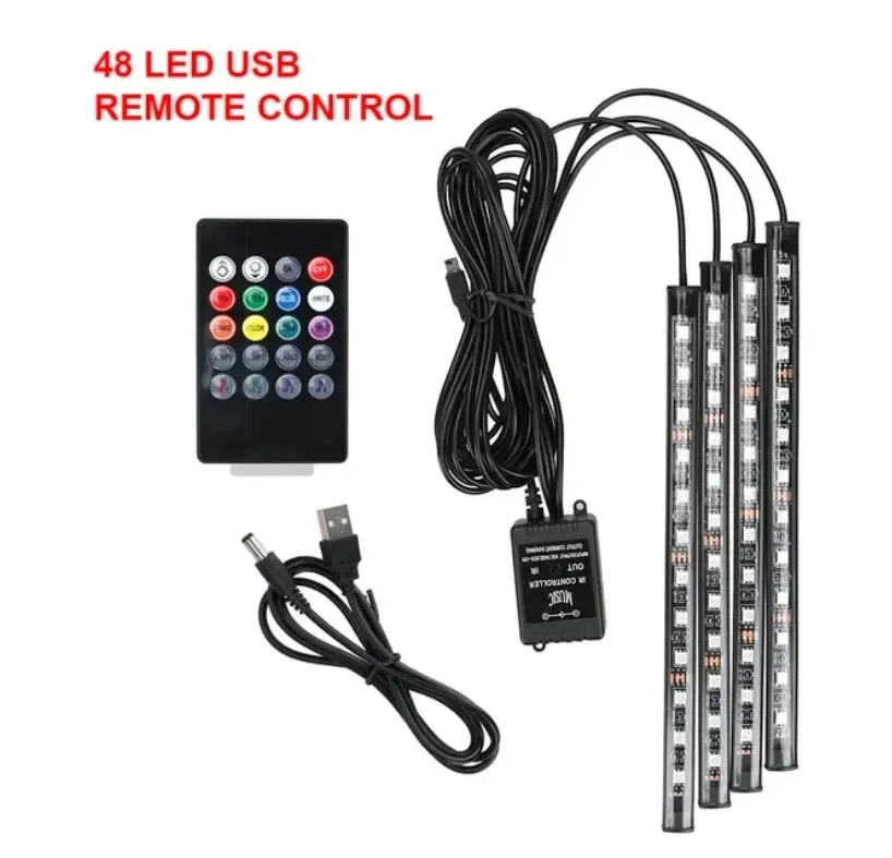 Bande LED RGB universelle pour habitacle de voiture, 8 couleurs d'ambiance, compatible SUV et 4x4 7