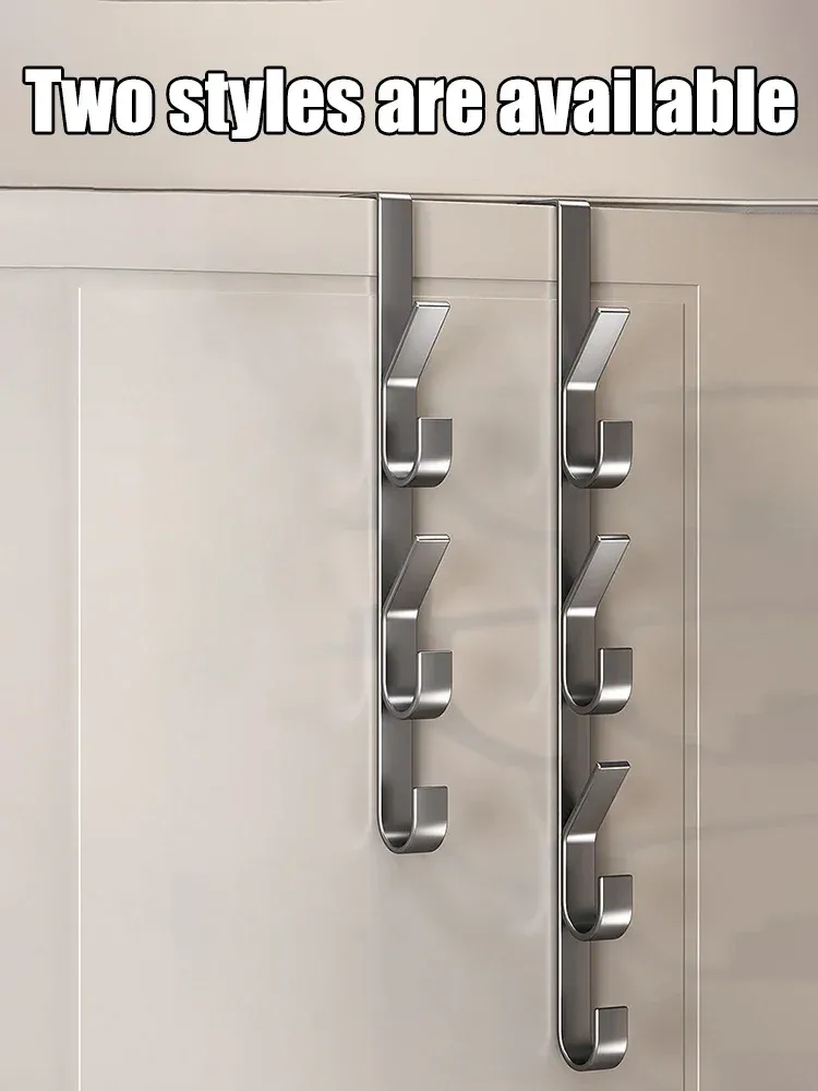 Crochet de porte en métal gris vue générale