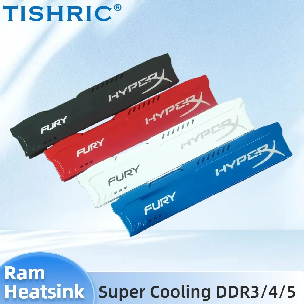 TISHRIC – Refroidisseur de mémoire d'ordinateur, radiateur en alliage d'aluminium, dissipateur thermique avec coussin thermique pour DDR2, DDR3, DDR4 et DDR5, gilet de refroidissement pour RAM