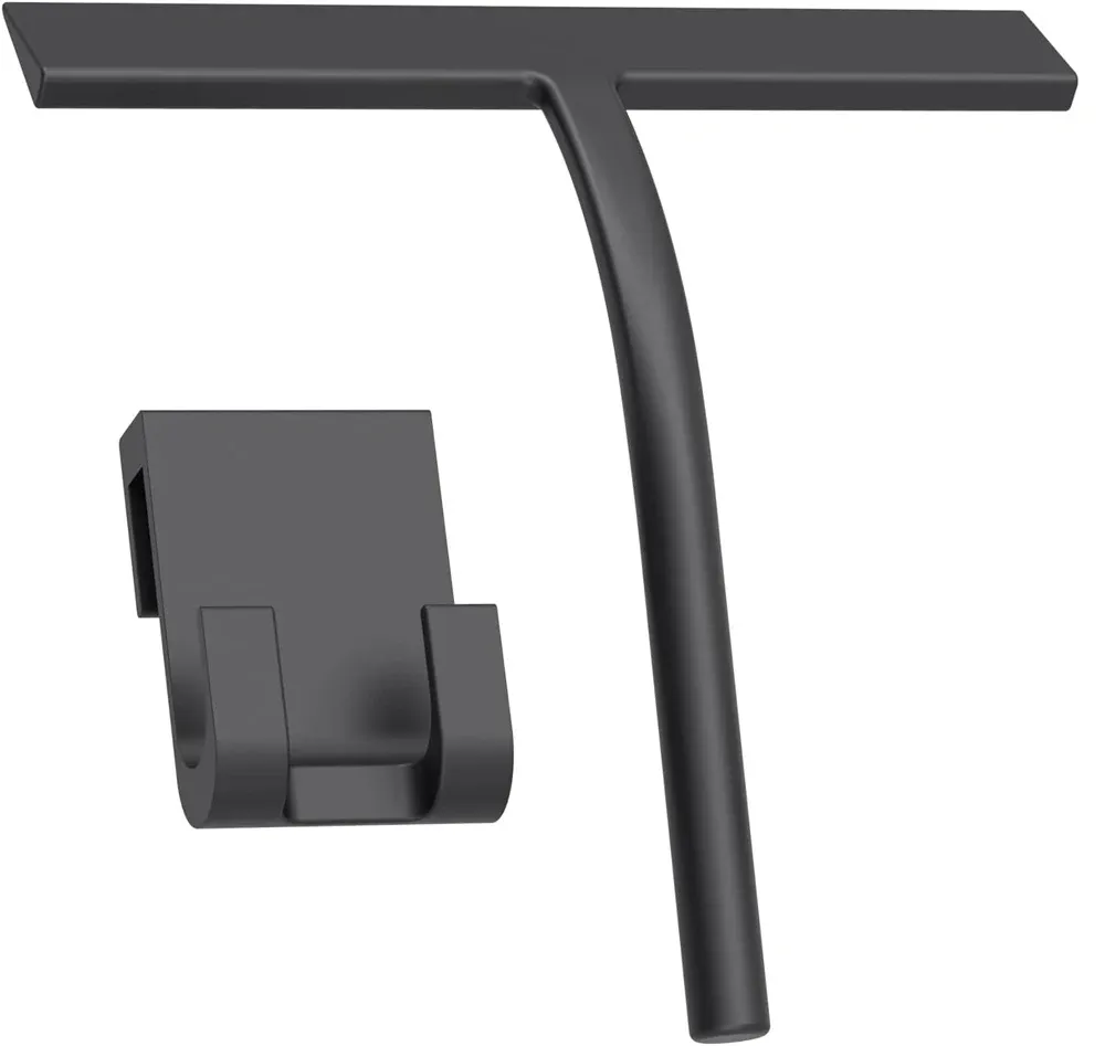 Raclette de douche en silicone noir mat, nettoyage sans traces pour salle de bains, miroirs et vitres de voiture 10