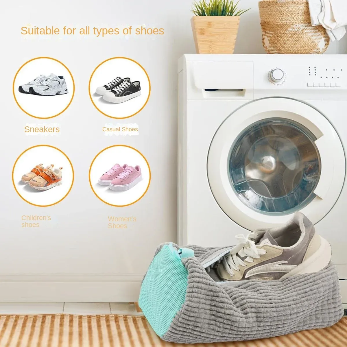 Sac de lavage 360° en situation d'utilisation