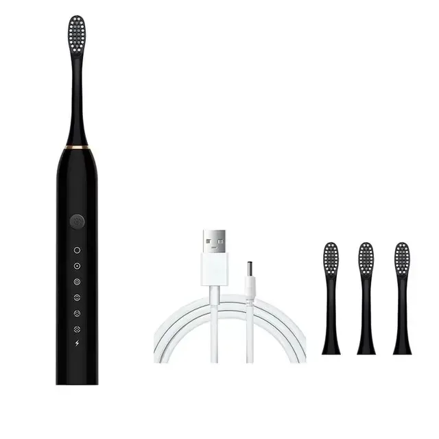 Brosse à dents électrique sonique rechargeable USB X-3 pour adulte, 6 modes de nettoyage, blanchiment et nettoyage des dents, lavable 8