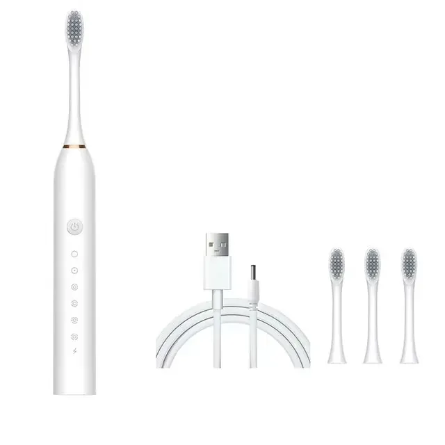 Brosse à dents électrique sonique rechargeable USB X-3 pour adulte, 6 modes de nettoyage, blanchiment et nettoyage des dents, lavable 9