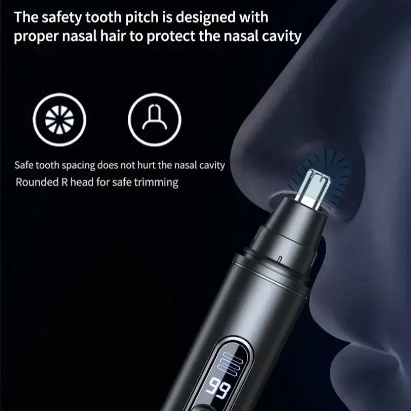 Tondeuse électrique pour le nez, les oreilles et les sourcils pour hommes, rechargeable par USB, étanche et indolore, mini-tondeuse portable 3