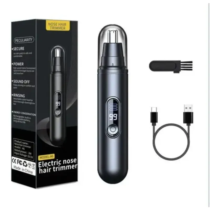 Tondeuse électrique pour le nez, les oreilles et les sourcils pour hommes, rechargeable par USB, étanche et indolore, mini-tondeuse portable 6