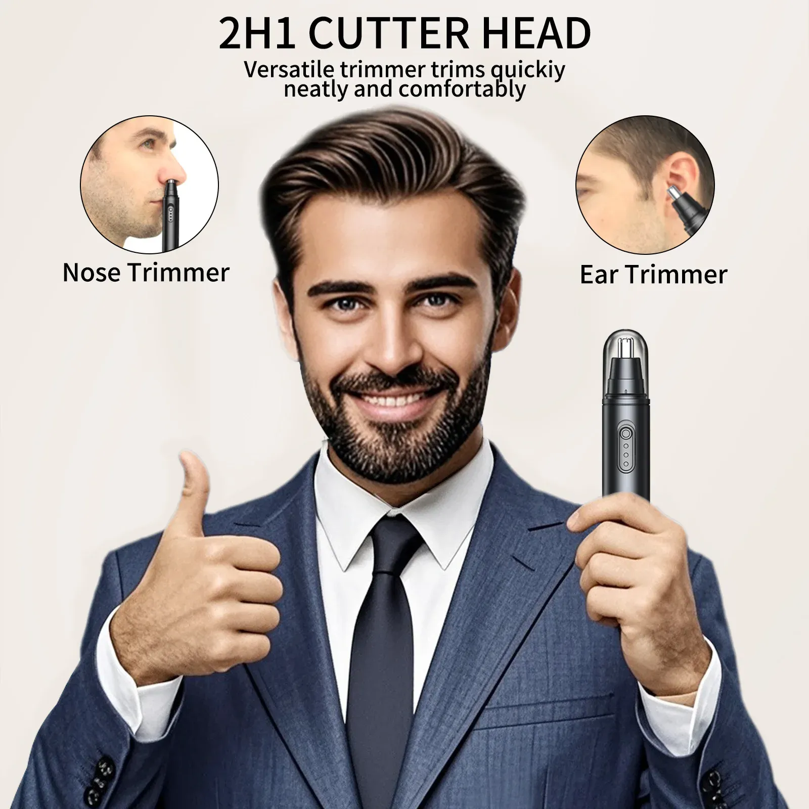 Tondeuse à poils de nez pour homme, vue d'ensemble