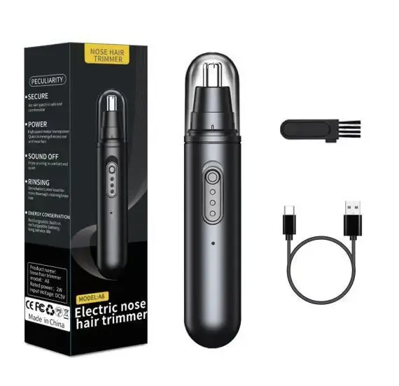 Tondeuse électrique pour le nez, les oreilles et les sourcils pour hommes, rechargeable par USB, étanche et indolore, mini-tondeuse portable 10