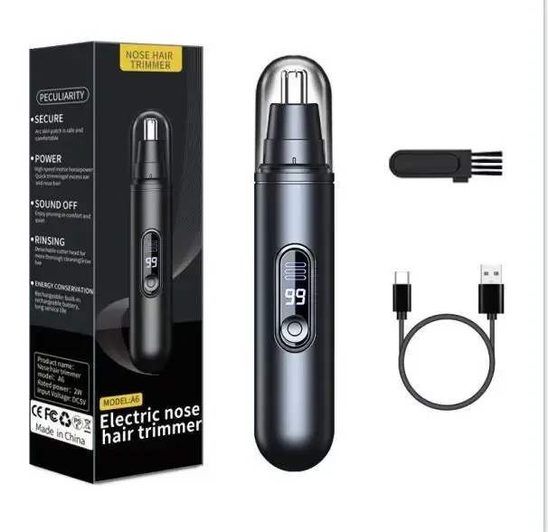 Tondeuse électrique pour le nez, les oreilles et les sourcils pour hommes, rechargeable par USB, étanche et indolore, mini-tondeuse portable 11