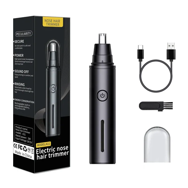 Tondeuse électrique pour le nez, les oreilles et les sourcils pour hommes, rechargeable par USB, étanche et indolore, mini-tondeuse portable 8
