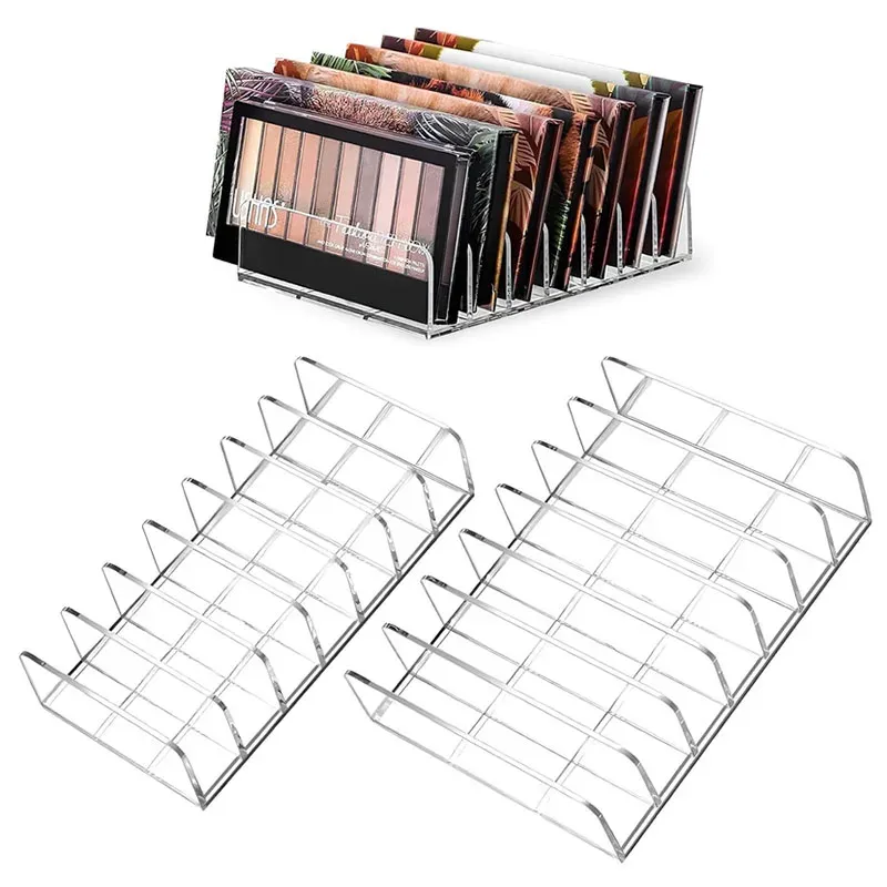 Organisateur de maquillage en acrylique pour palettes de fard à paupières, rangement cosmétique à 7 compartiments - Image 1