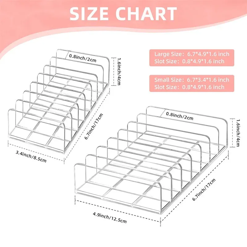 Organisateur de maquillage en acrylique pour palettes de fard à paupières, rangement cosmétique à 7 compartiments 2