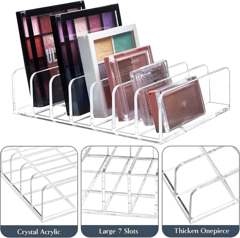 Organisateur de maquillage en acrylique utilisé dans un espace de beauté