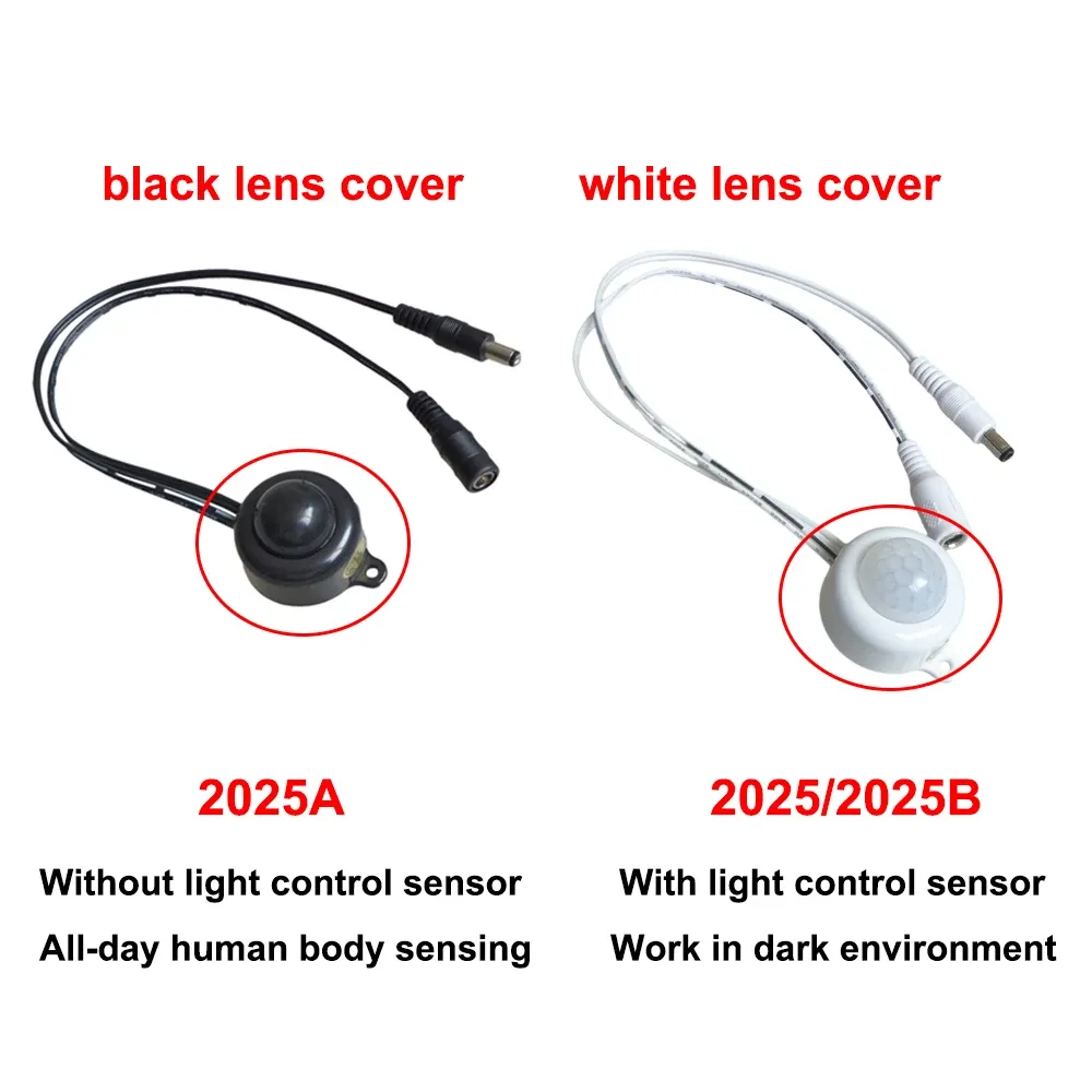 Interrupteur à capteur de mouvement PIR infrarouge USB, détecteur de présence DC 5 V / 12 V / 24 V pour éclairage LED 2