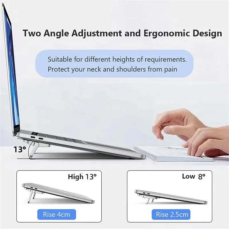 Support pliable et réglable pour ordinateur portable Lenovo, ultra-fin, avec pieds invisibles et refroidissement 6